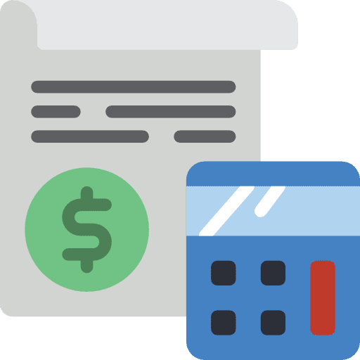 Budget cost business and finance calculator icon