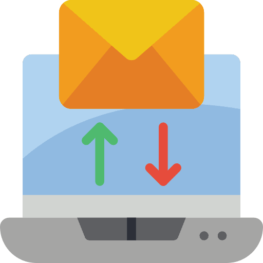 Send electronic business and finance computer icon