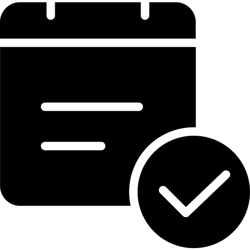 Calendar check mark organization attend icon