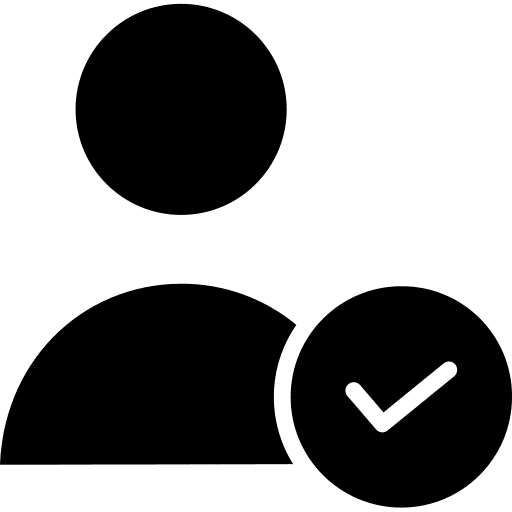 User profile approved check icon