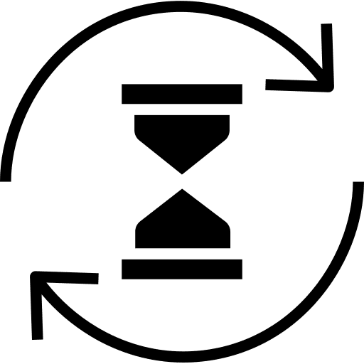 Sand clock circle arrows hours waiting icon