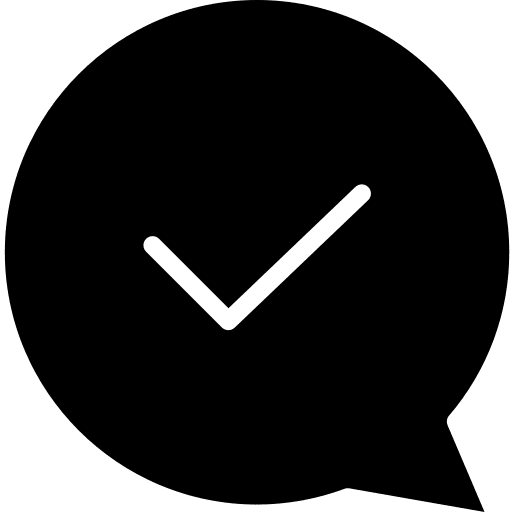 Tick sent chat communications icon