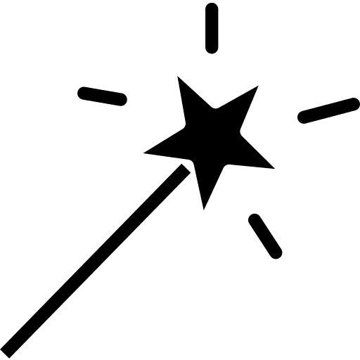 Wand tools and utensils magic wand magician icon