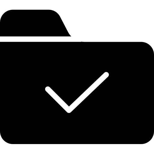 Folder paper check mark checking icon