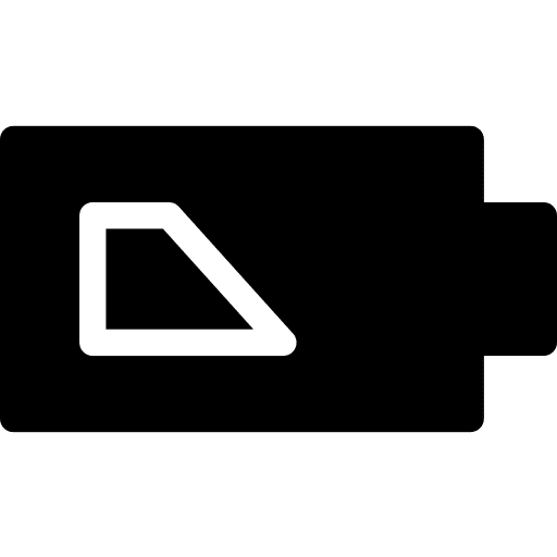 Low battery interface status energy icon
