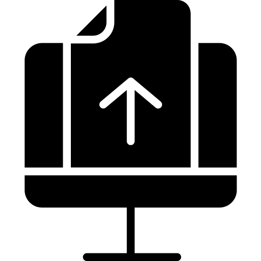 Upload cloud computing document file icon