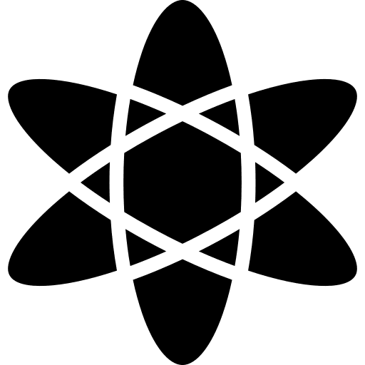 Physics electron atomic react icon