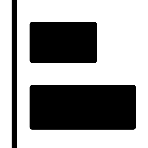 Left alignment interface left alignment shapes and symbols icon