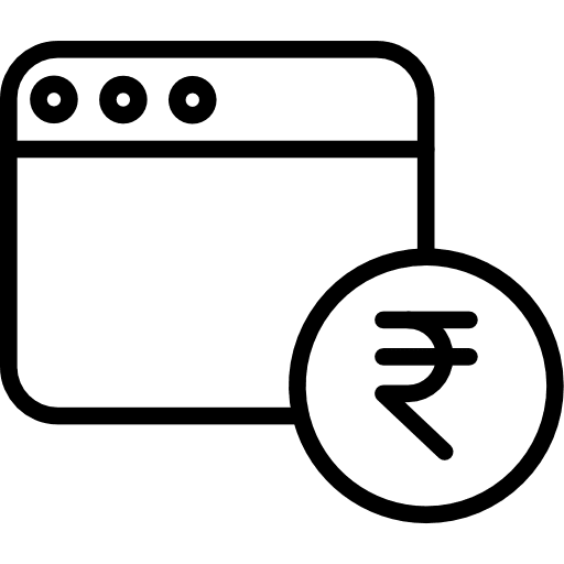 Online payment computer banking rupee icon