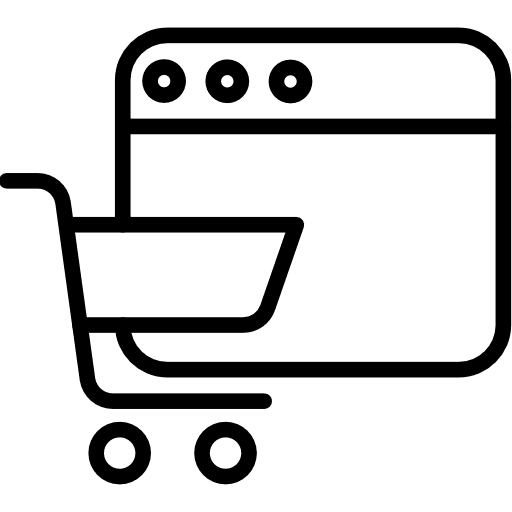 Shopping online commerce and shopping browser ecommerce icon