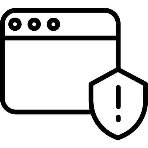 Website sign warning browser icon