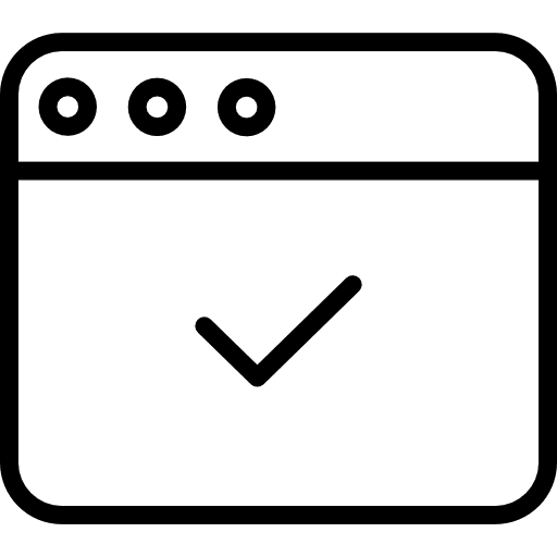 Website verified seo and web browser icon