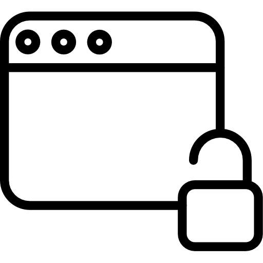 Browser multimedia unlock padlock icon