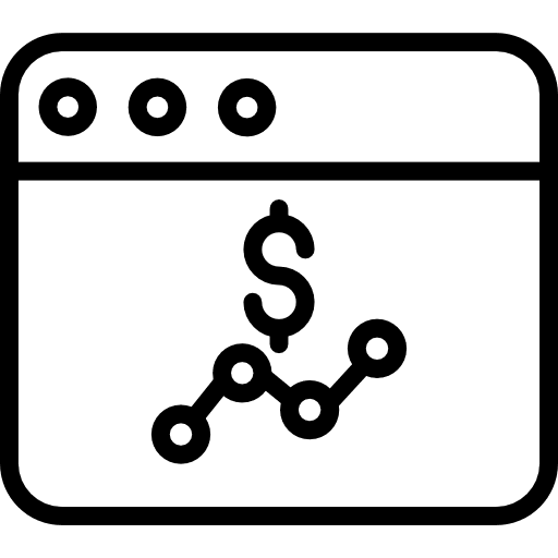 Browser dollar statistics seo and web icon