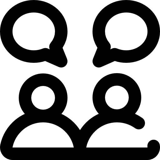Collaboration team chat bubble network icon