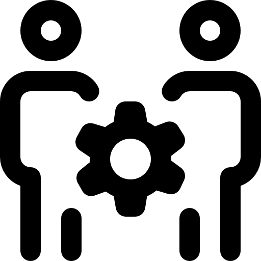 Support business resources gears networking icon