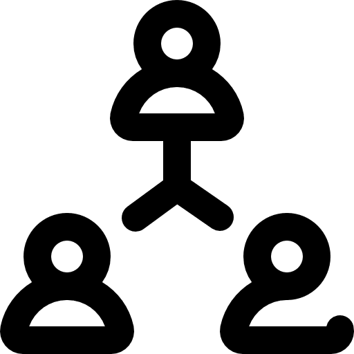 Teamwork members sharing collaboration icon