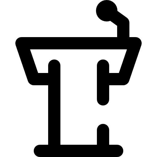 Tribune pedestal tribune conference icon