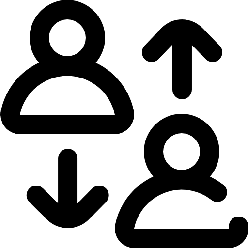 Exchange networking arrows workers icon
