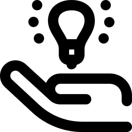 Idea hands and gestures light bulb development icon