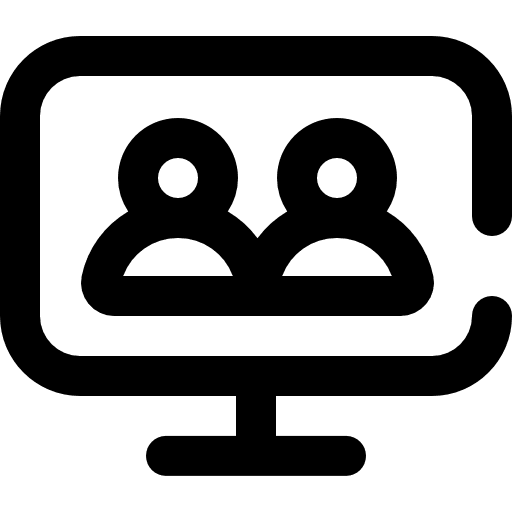 Video conference people communications interview icon