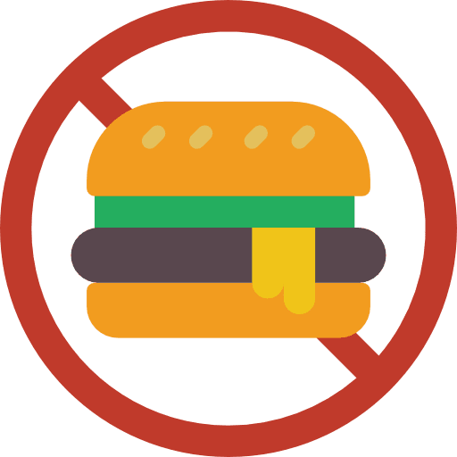 No junk food food and restaurant healthcare and medical forbidden icon