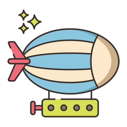 Airship hydrogen airship flying icon