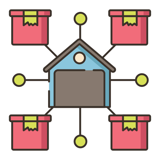 Distribution product sending architecture and city icon