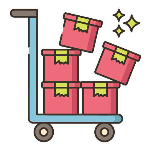 Overflow shipping and delivery stacked interface icon
