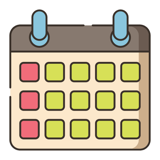 Calendar organization time and date time icon