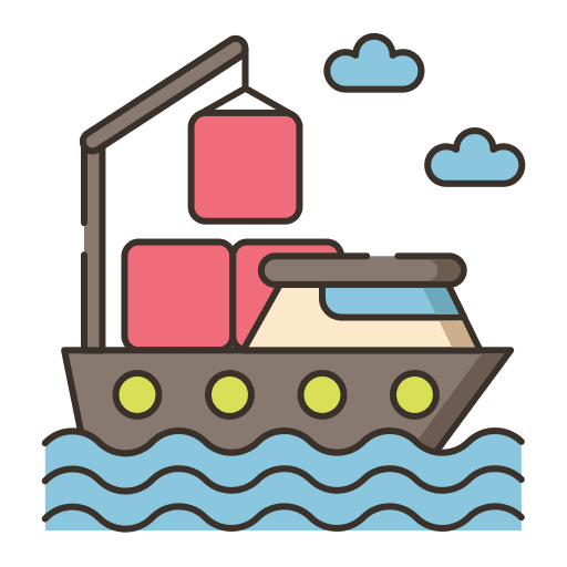 Cargo ship cargo boat shipping and delivery icon