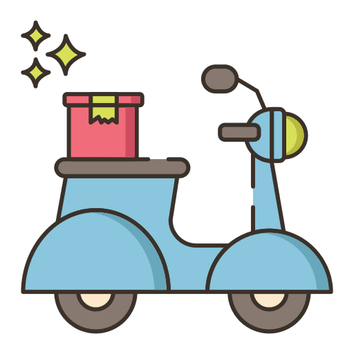 Scooter delivery shipping and delivery motorcycle icon
