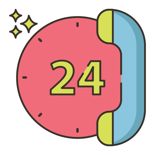 24 hours phone call customer service phone icon