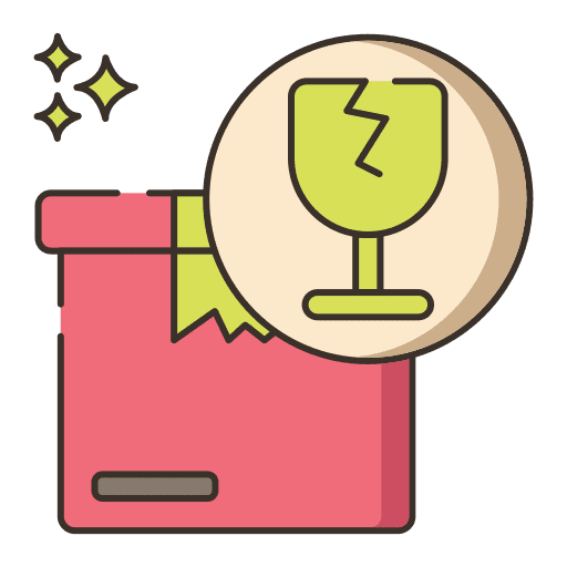 Fragile signaling symbol delivery icon