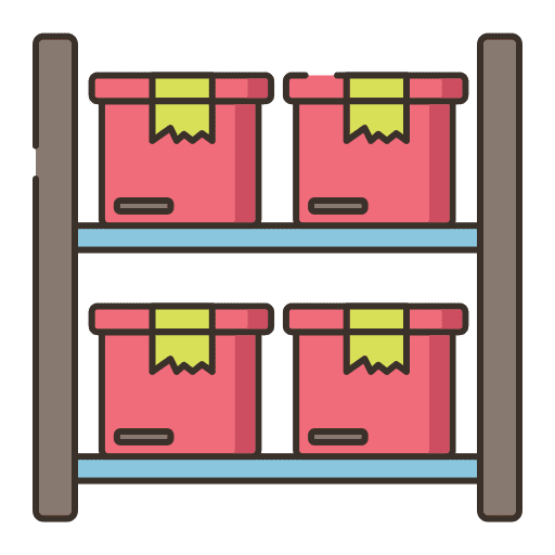 Stock shipping and delivery furniture boxes icon