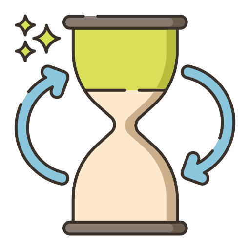 Wait hourglass waiting circular arrows icon