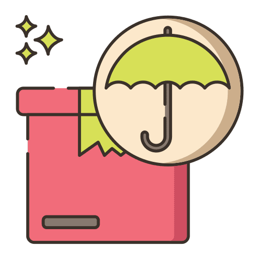 Insurance package umbrella security icon