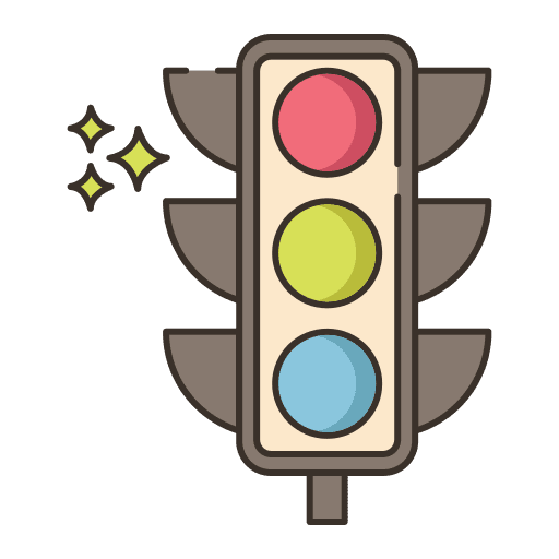 Traffic lights stop road sign light icon