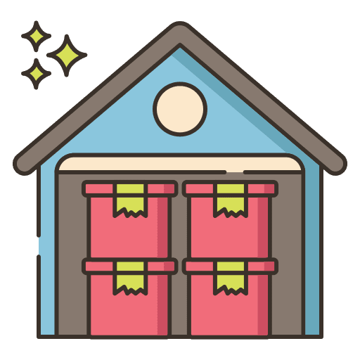 Warehouse warehouse architecture boxes icon