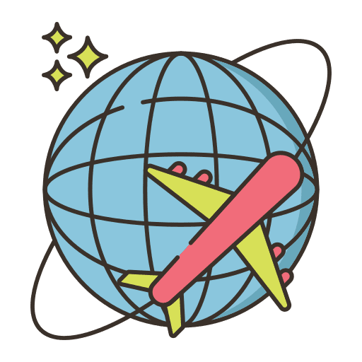Worldwide transportation world travel icon