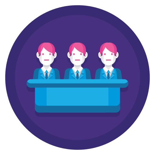 Jury law security professions and jobs icon