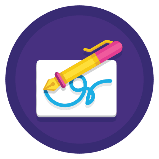 Signature writing pen file icon