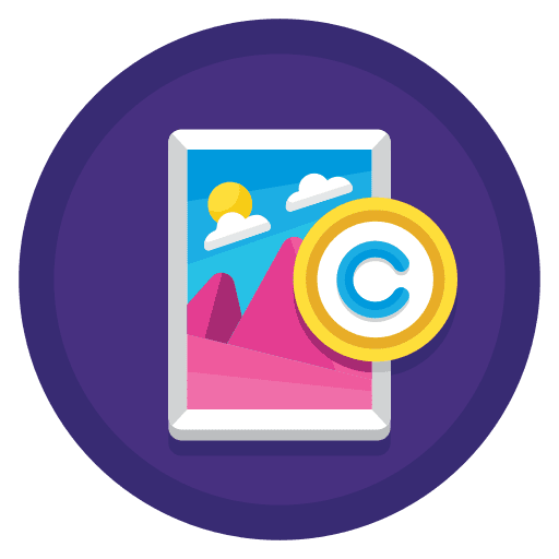 Copyrighted picture copyrighted photography icon