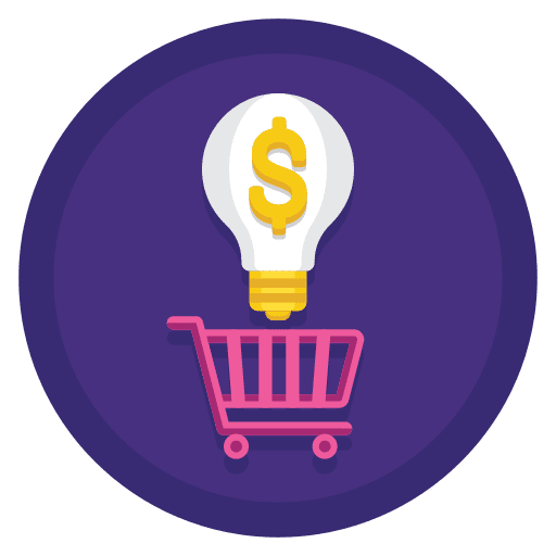 Idea commerce and shopping cart electronics icon