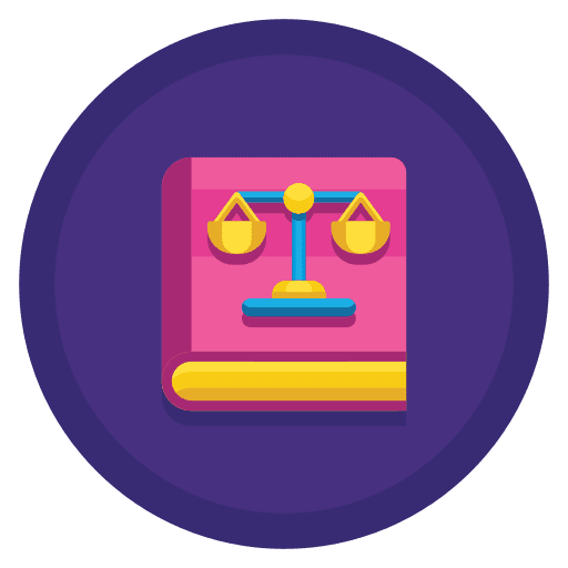 Law book gavel book security icon