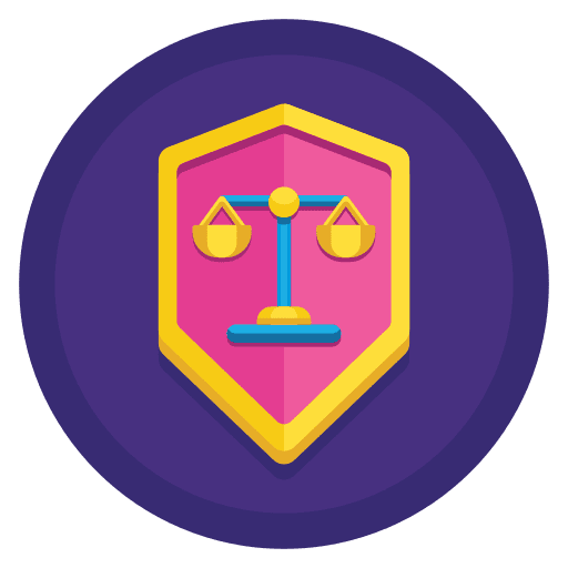 Shield justice scale defense justice icon