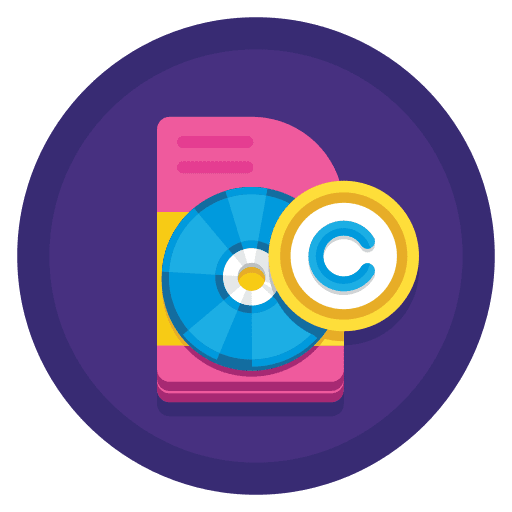 Copyright dvd cd copyright icon