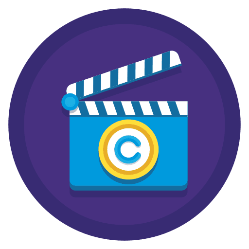 Movie copyright entertainment shapes and symbols icon