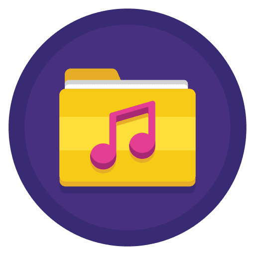 Music work storage music notes videoplayer icon