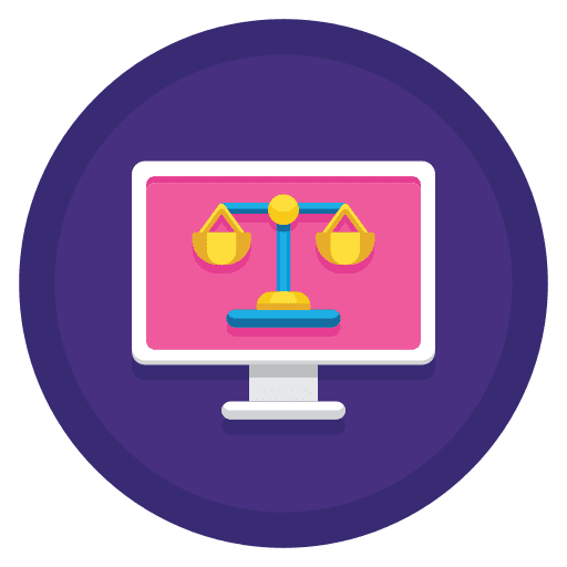 Scale business and finance judge computer icon
